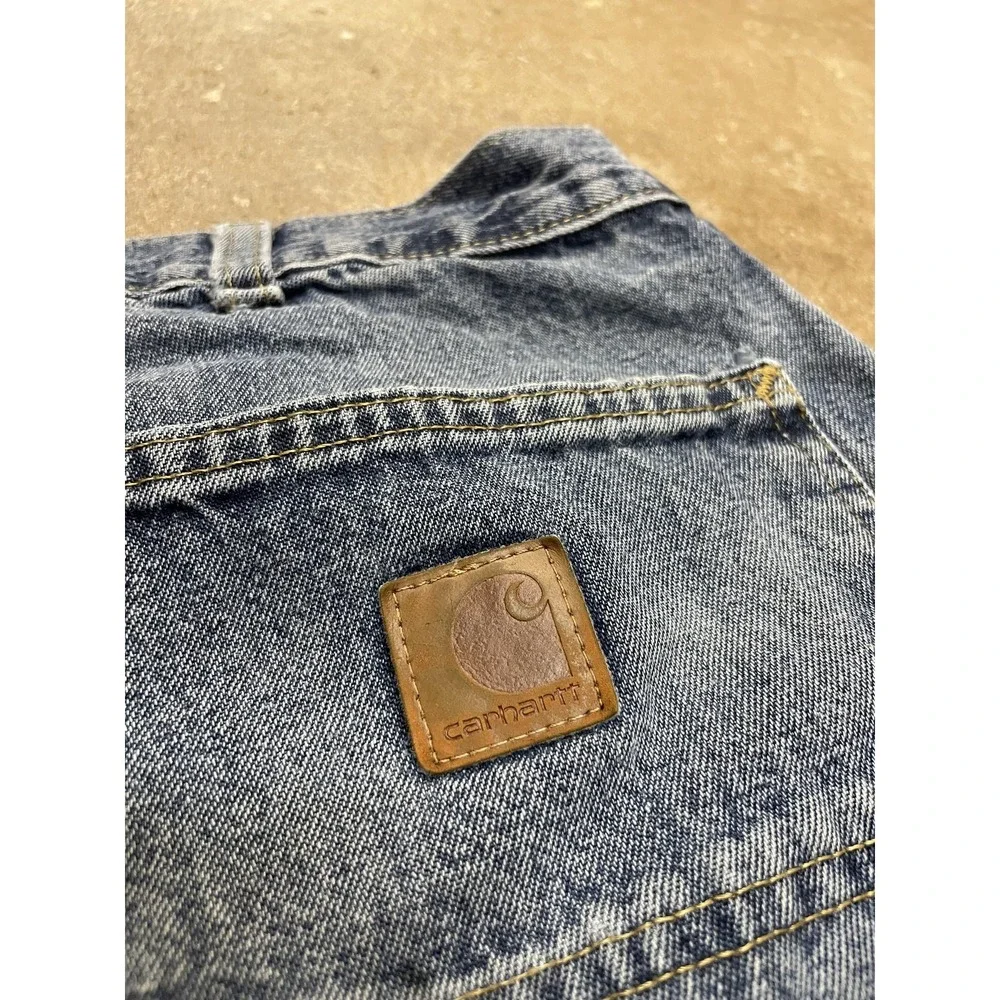 Carhartt B17DPS Jeans Mens 38x30 Stone‎ Wash Blue Relaxed Fit Straight Leg